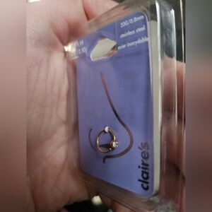 Claire’s Gold 20G CZ Nose Ring – New in Packaging